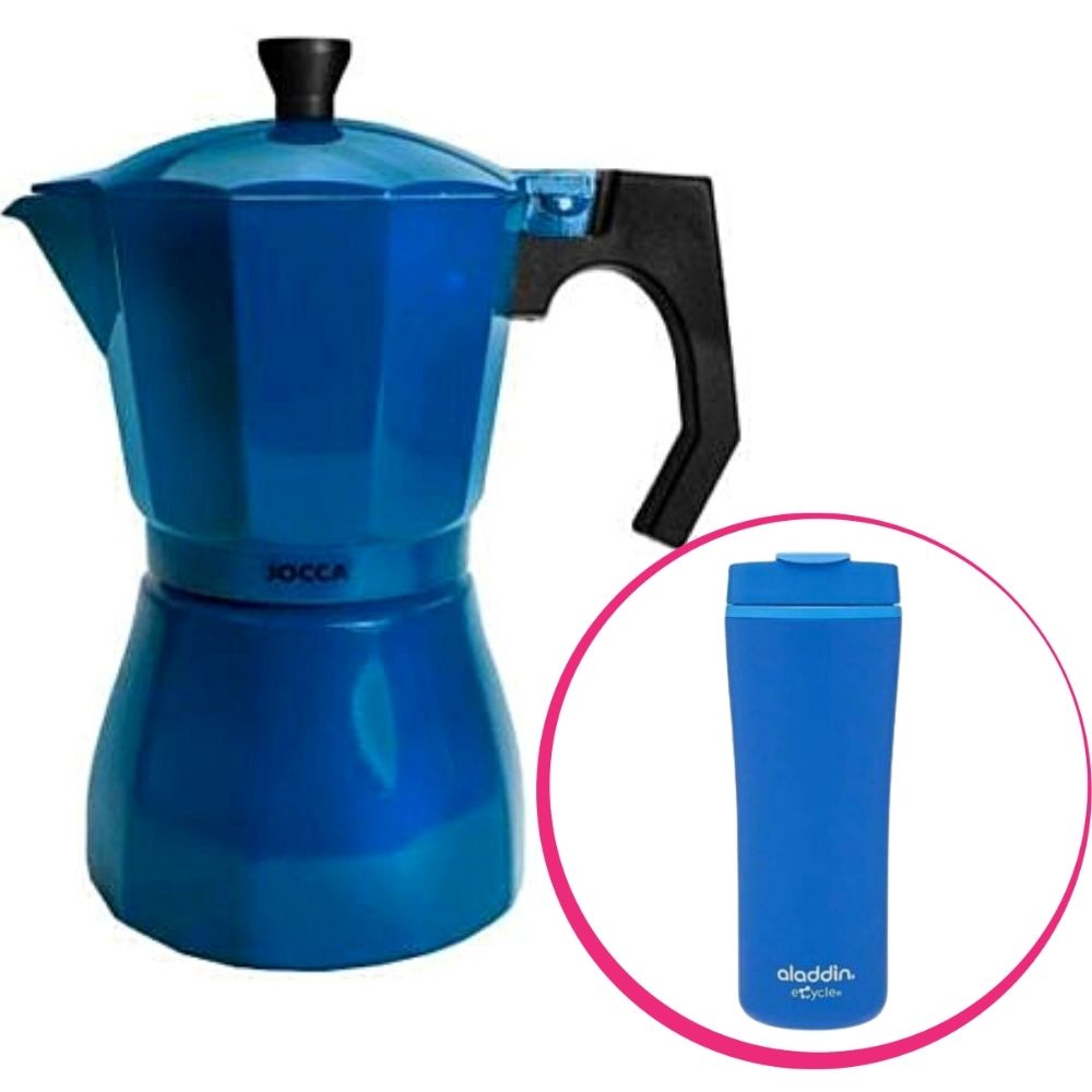 Pachet avantajos: Espressor cafea pentru aragaz + Cană termos cafea, 0.35 L