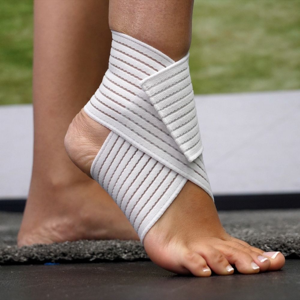 Set 2 bandaje elastice de protecție pentru gleznă, 53×7.5×0.3 cm