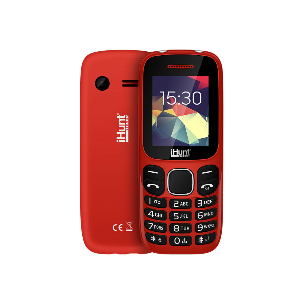 Telefon mobil cu butoane, Feature Compact, Dual SIM, 2G, Roșu