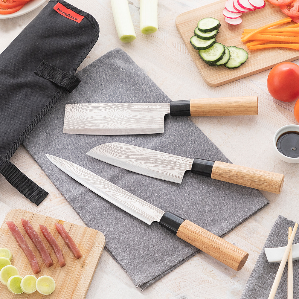 Set cuțite japoneze cu husă profesională Japanese Knife