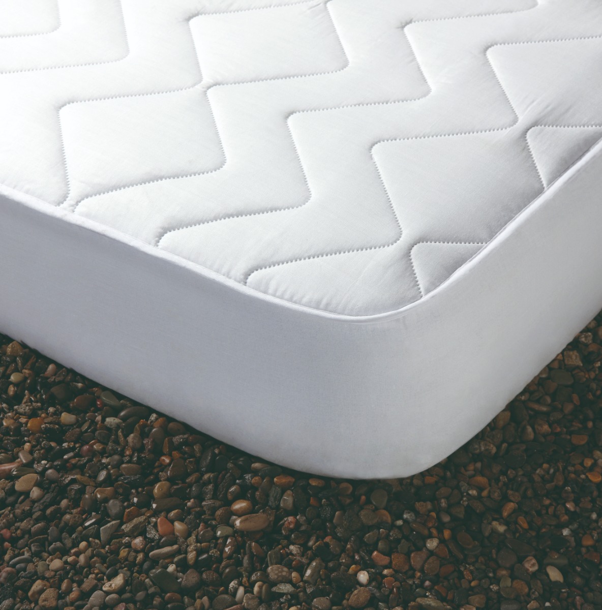 Protecție saltea matlasată cu elastic impermeabilă, 140x200cm, albă