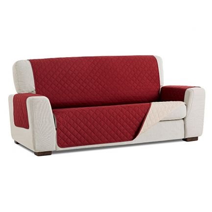 Husă canapea, reversibilă, de protecție 2 locuri Easy Cover Protect, roșie/bej