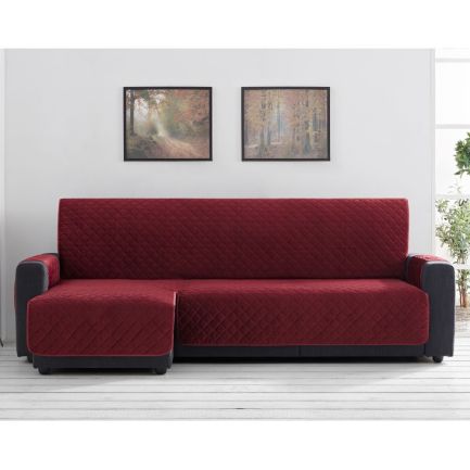 Husă canapea colțar de stânga, din catifea, EasyCover Velvet, 200cm, roșie