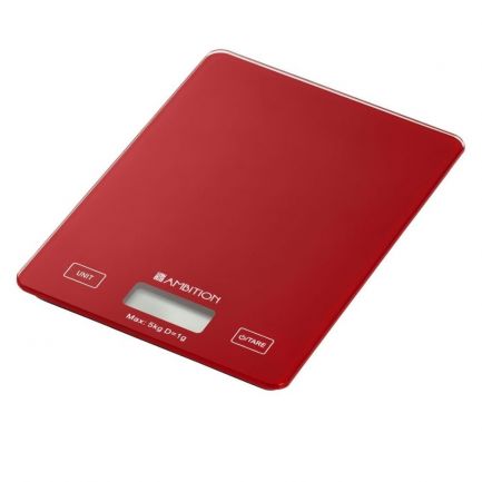 Cântar electronic de bucătărie, 5kg, roșu