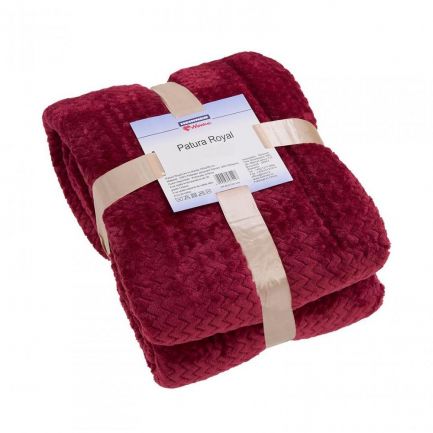 Pătură fleece cu blăniță, Royal, 200x220 cm, roșie
