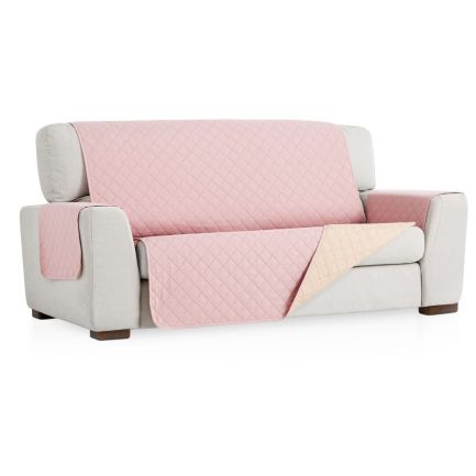 Husă reversibilă de protecție pentru canapea, 130cm, EasyCover Protect, roz/bej
