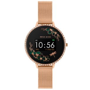 Ceas smartwatch Reflex Active RA03-4044, brățară din otel inoxidabil, auriu rose