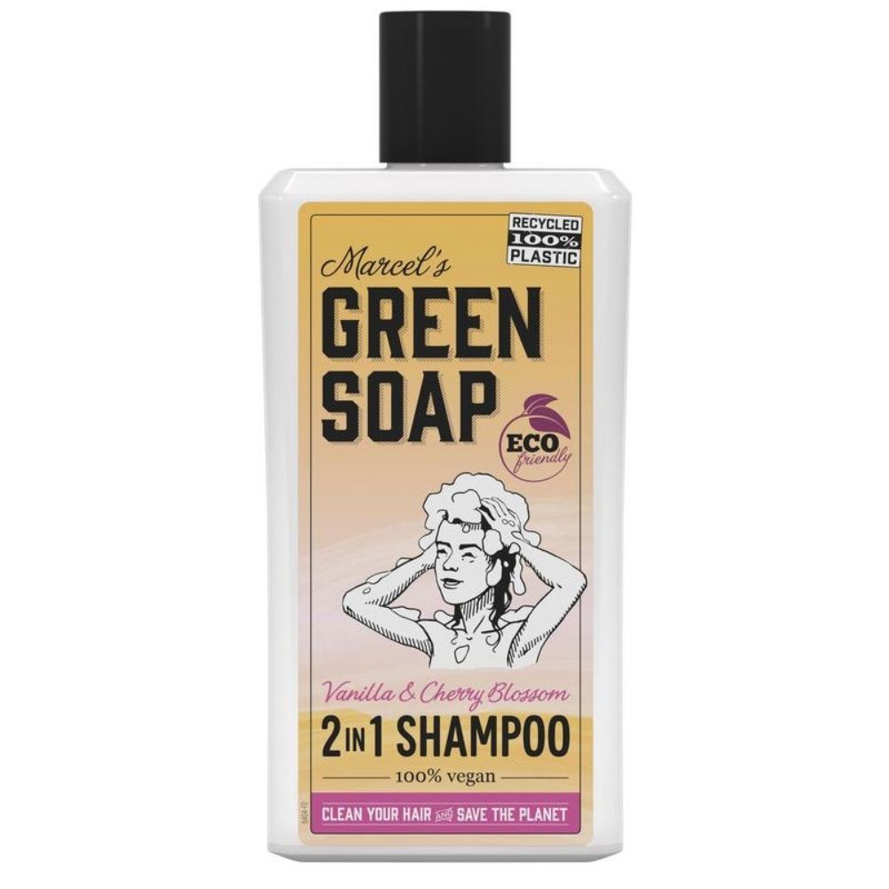 Șampon și balsam 2 în 1 pentru scalp normal, aromă de vanilie și floare de cireș, bio, 500 ml